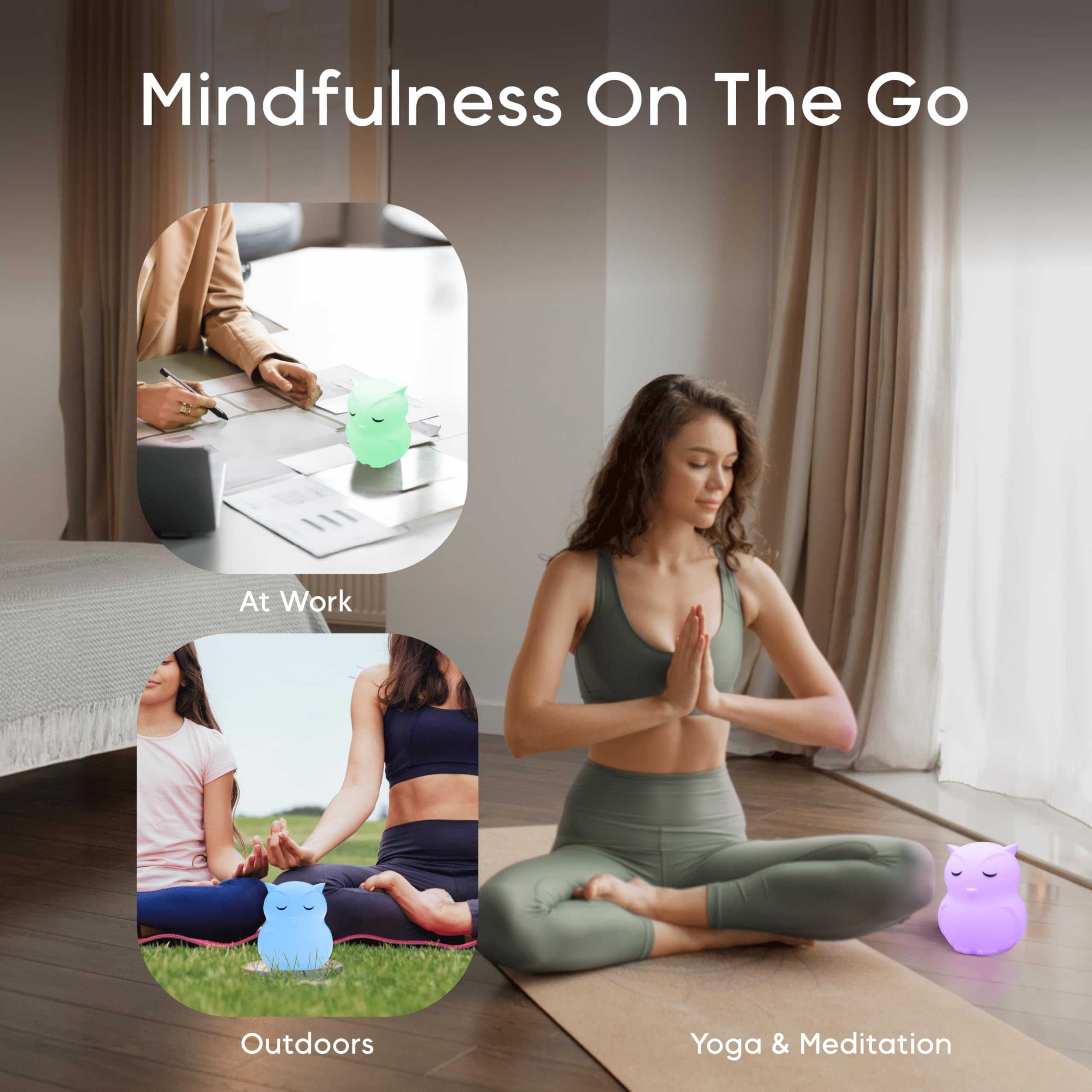 Breathing Pal 'Ollie'- Mindfulness Breathing Light, Guided Visual Meditation Breathing Light, Anxiety Relief Items for ADHD/Calm Down Corner/Meditation/Sleep Aid for Adult&Kid