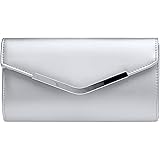 Caspar TA310 Damen Clutch | Elegante Abendtasche | Mit Schulterkette & Handschlaufe | Kunstleder Schwarz