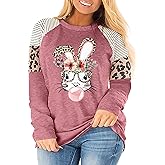 Womens Easter Shirt Plus Size Bunny Rabbit Graphic Tees Happy Easter Bunny Tops Funny Spring Shirts