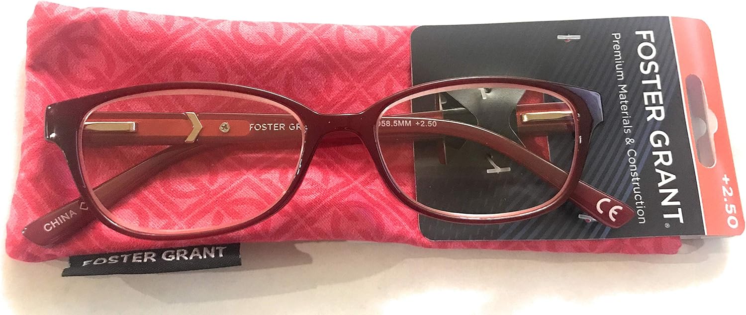 Foster Grant Evalina Women's Reading Glasses with Case +2.