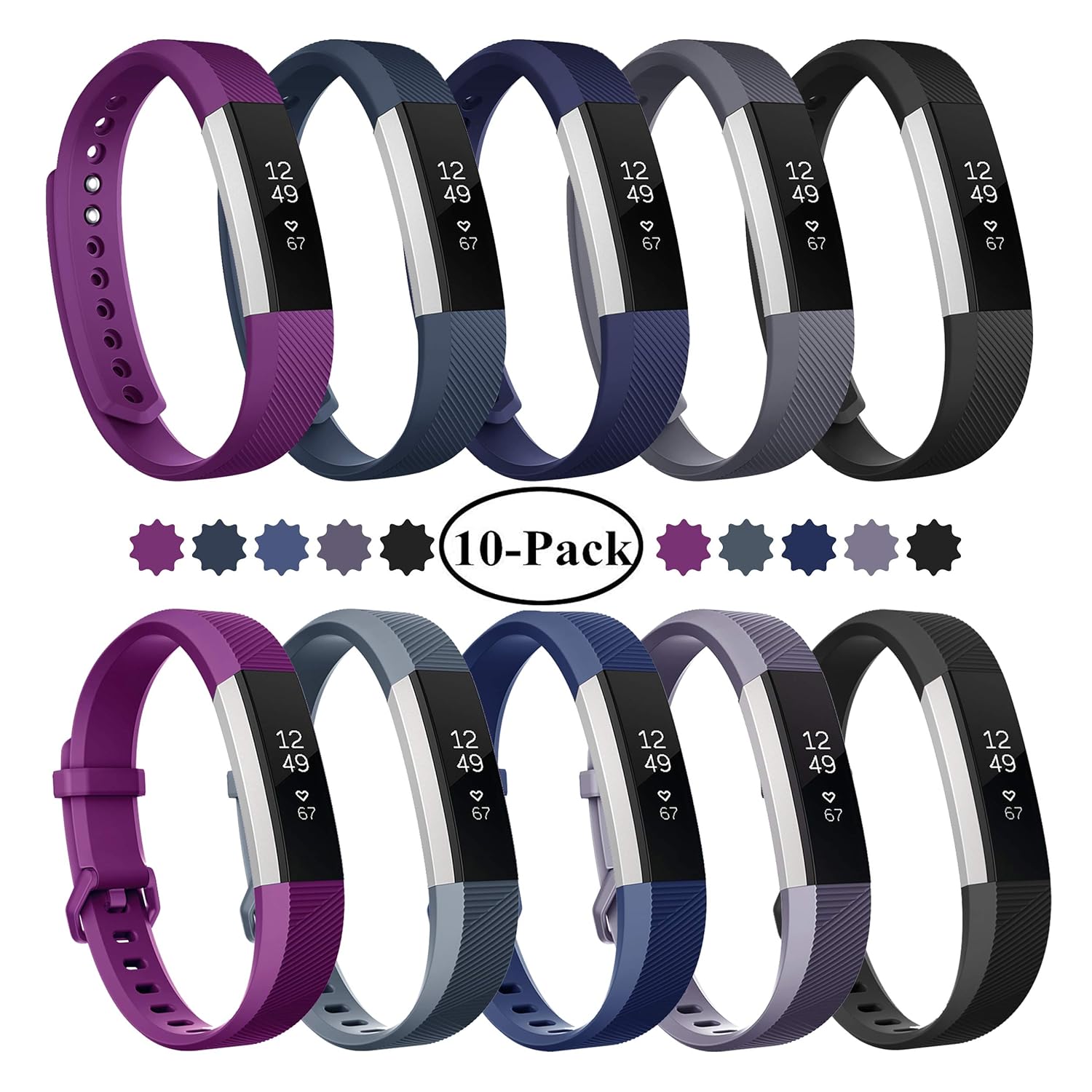 Accessories Wearable Technology Ladyblackbird Com Fundro Replacement Bands Compatible With Alta And Alta Hr Newest Sport Strap Wristband With Secure Buckle 10 Pack