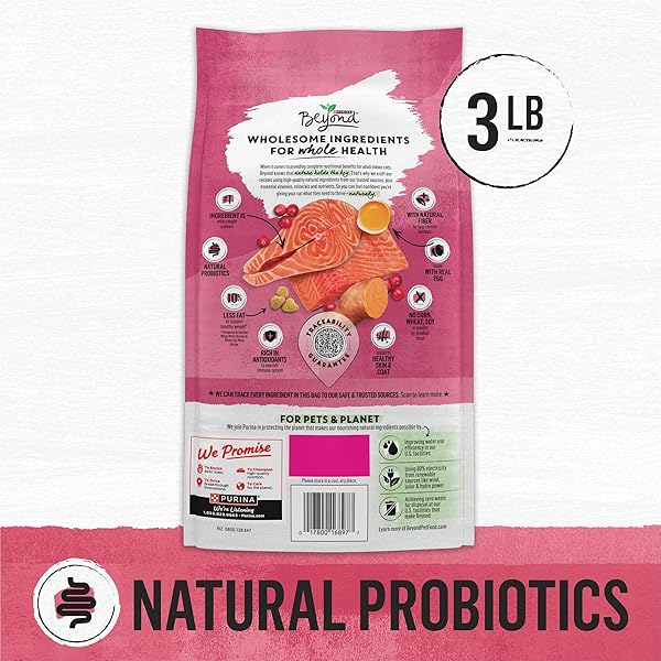 PURINA BEYOND NATURAL GRAIN FREE DRY CAT FOOD SIMPLY INDOOR SALMON, EGG AND SWEET POTATO RECIPE – 3 LB. BAG