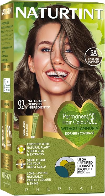 Naturtint 5A Light Ash Chestnut Permanent Hair Colour Gel 60ml 60ml 50ml Mask