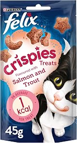 FELIX Crispies Salmon and Trout Cat Treats 45g Pack of 8