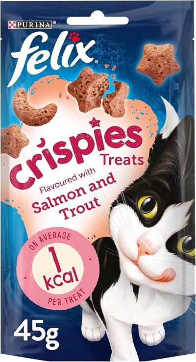 FELIX Crispies Salmon and Trout Cat Treats 45g Pack of 8