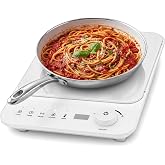 Elite Gourmet Ultra Slim Portable Induction Cooktop, 1500W, 10 Power Level | Digital Touch, 140&deg;F-465&deg;F, Timer, Child Lock