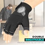 SAWANS Fingerless Working Gloves Men Performance Heavy Duty Black Large view 6