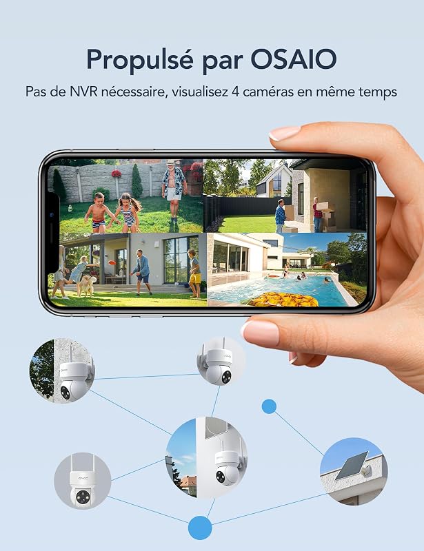 2PCS Camera Surveillance WiFi Exterieure sans Fil Solaire — photo 6 sur 8