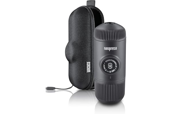 WACACO Nanopresso Portable Espresso Maker Bundled with Protective Case, Mini Travel Coffee Machine, Perfect for Camping, Trav