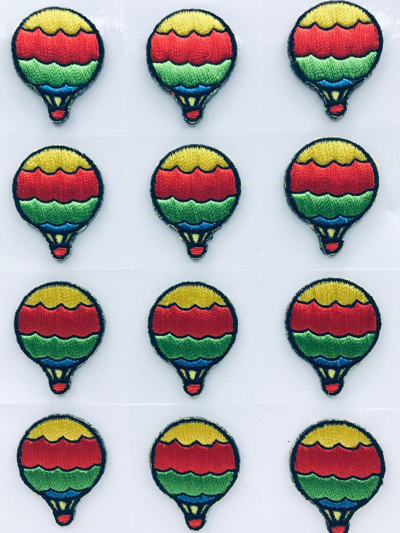 Trimplace HOT AIR Balloon Press-ON Applique- 1 inch x 1 inch - 12 Pieces