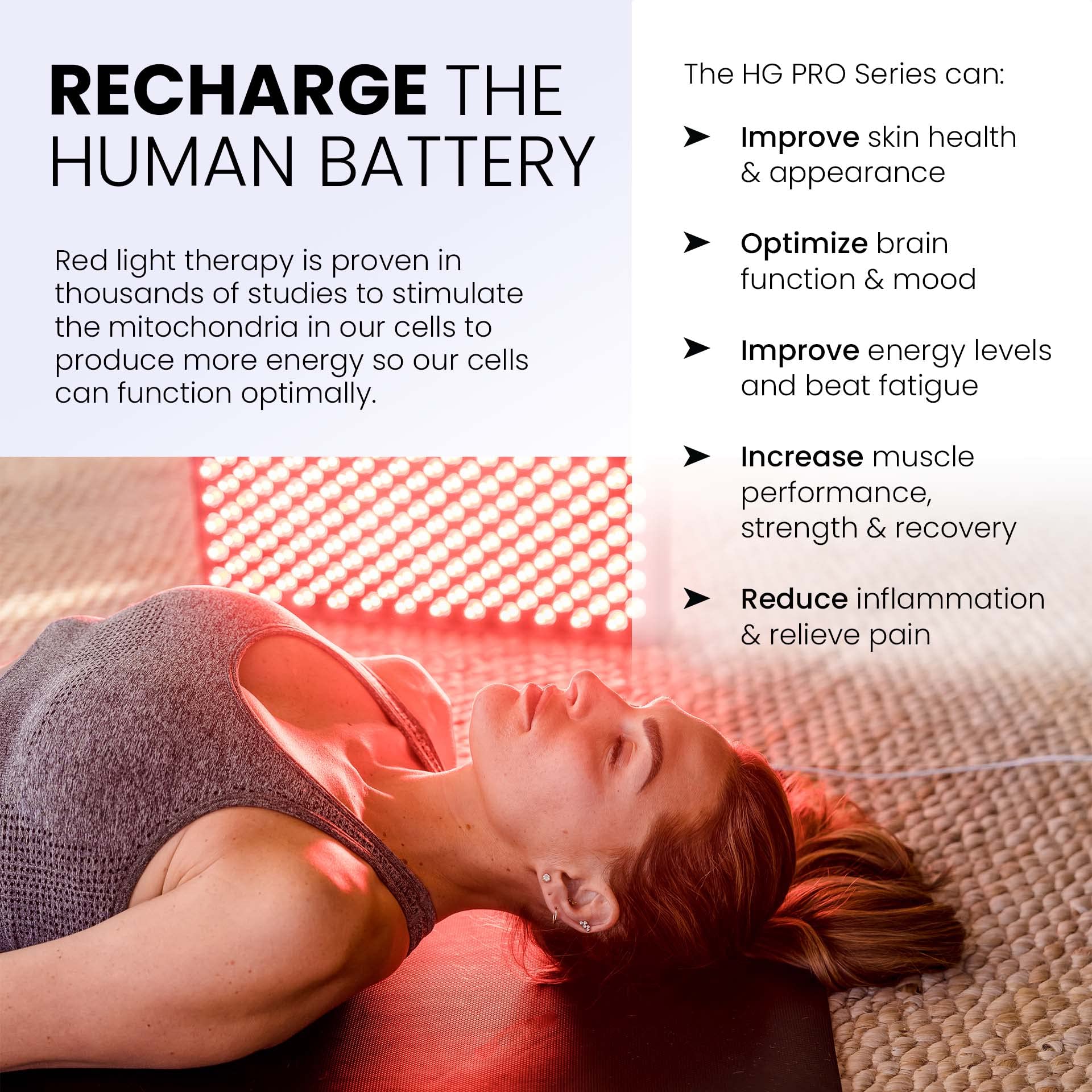 Hooga Red Light Therapy Panel for Face and Body, Red Near Infrared 150 Dual Chip LEDs, Built in Timer, Clinical Grade, Flicker Free Device for Energy, Pain, Skin, Recovery, Performance.