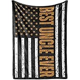 InnoBeta Gifts for Uncle, Throw Blanket for Uncle, Presents from Niece and Nephew for Christmas, Birthday, Father's Day - 50" x 65" Best Uncle Ever (Black)