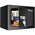 Bonsaii Safe Box with Key Lock, Steel Security Lock Box, 0.23 Cubic Feet, 9.06" W x 6.69" D x 6.69" H, Small Hidden Safe for Cash Jewelry
