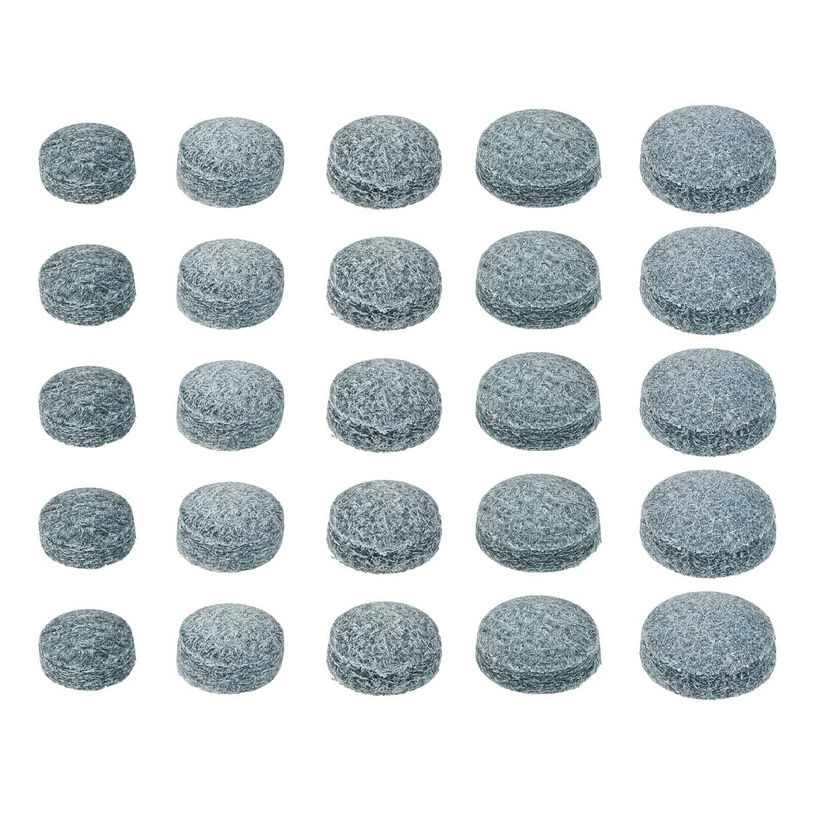 M METERXITY 25 Pack Pool Cue Tips - Billiard Cue Replacement Tip, Wear-resistant, Apply to Pool Cues/Snooker (9/10/11/12/13mm Dia, Grey)