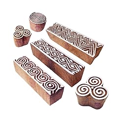 Mehndi Wood Blocks Innovative Border Swirl Shape