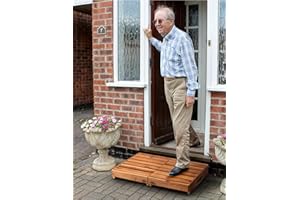 HOLANA 63.5cm One Foldable Step Stool for Elderly - Acacia Wood High Riser Step Stool for Adults Kid - Wooden Mobility Steppi