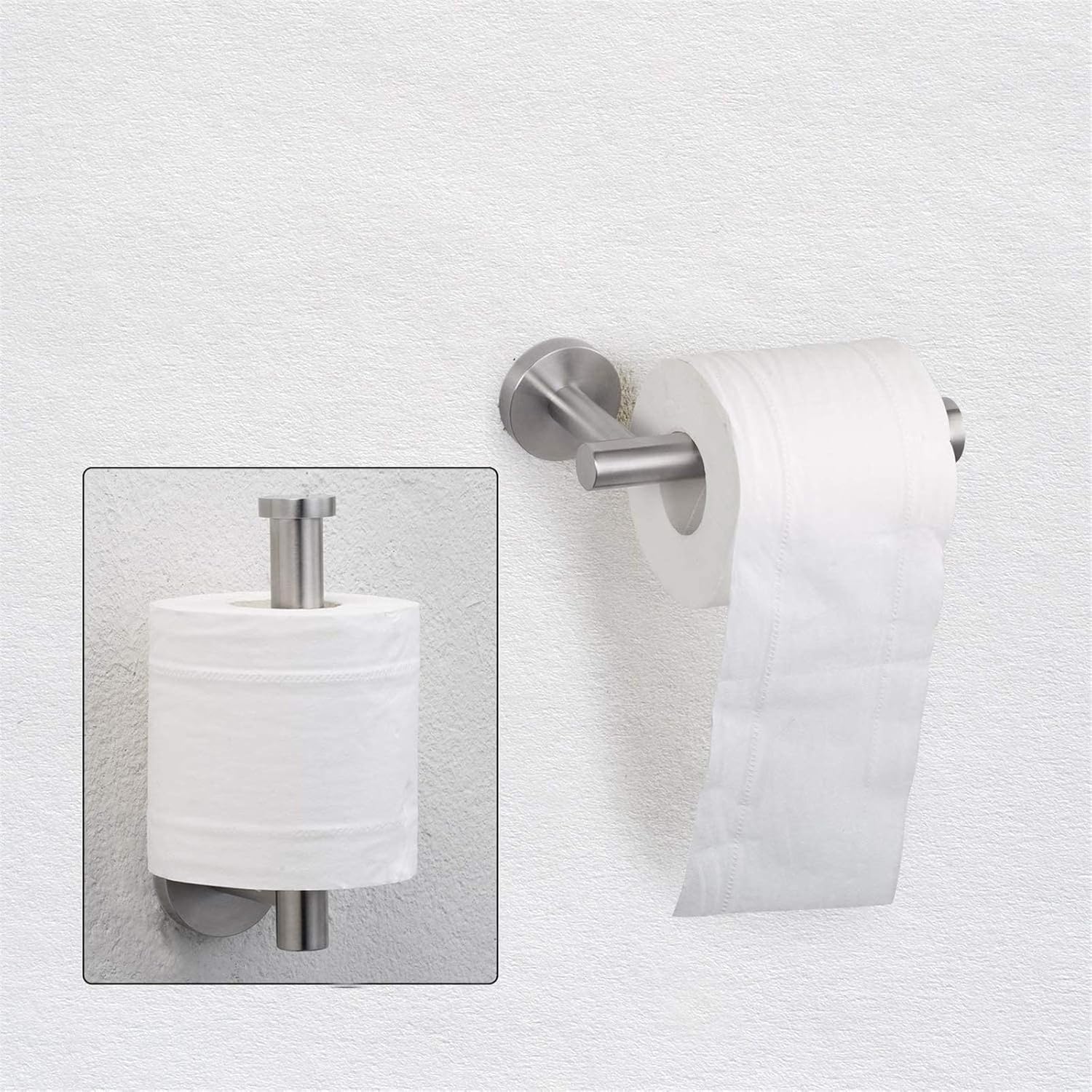 Nolimas Brushed Nickel Toilet Paper Holder SUS304 Stainless Steel Half Open Round Silver Wall Mounted Rustfree Bathroom Hotel 5 inch TP Holder Kitchen Washroom Tissue Roll Dispenser: Home & Kitchen