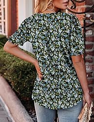 KISSMODA Women's Tunic Tops Casual V Neck Short