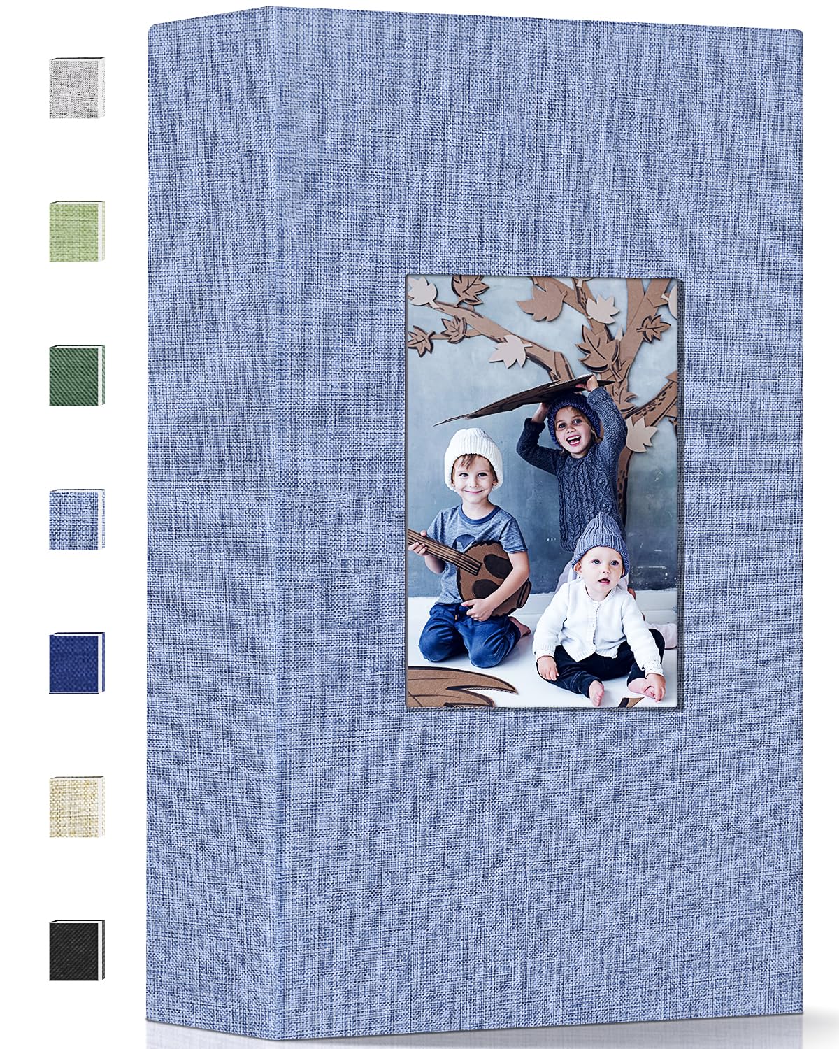 Popotop Photo Album 4x6-300 Photos Linen Cover Photo Books with 300 Horizontal Pockets,Slip-in Picture Albums for Family Wedding Anniversary Baby Vacation Pictures