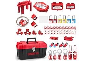 Lockout Tagout Kit Loto Hasp Lockout Steel Cable Lockout Plug Lock Out Tag Loto Safety Padlock Circuit Breaker Lockout Ball Valve Lockout Tagout Set Alamanda Loto Kit for Lock Out Tag Out Station