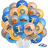 Andi Cppss Radioactive TV Show Balloons - 50PCS Radioactive Theme Party Balloons for Kids, 12 Inch Blue Yellow Latex Balloons for Party Decoration, Latex Balloons for Baby Shower Indoor Outdoor Party