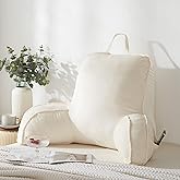 StarAneer Reading Pillow for Sitting in Bed Adult,Back for Bed Sitting Up, Pillow,Backrest Back Support Chair Pillow, College Dorm Essentials for Girls and Boys, Velvet Beige L