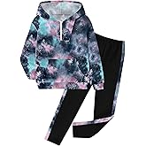 MIGU Girls Clothes Tie Dye Hoodie Sweatshirt + Camo Sweatpants Girls Clothing Sets 2 Piece Fall Winter Outfits 6-14T