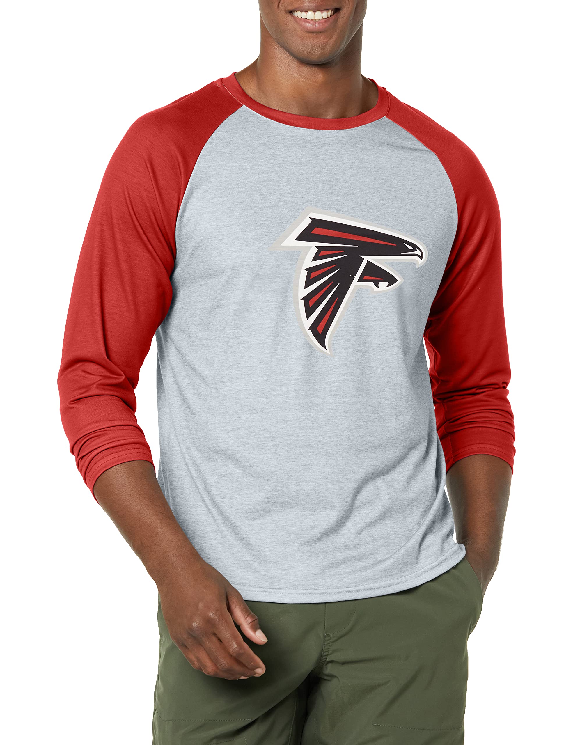 FOCO Men's NFL Team Raglan T-Shirt, Gray Big