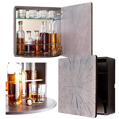 KARVD Timber Wall Mounted Liquor (Grey) Handmade