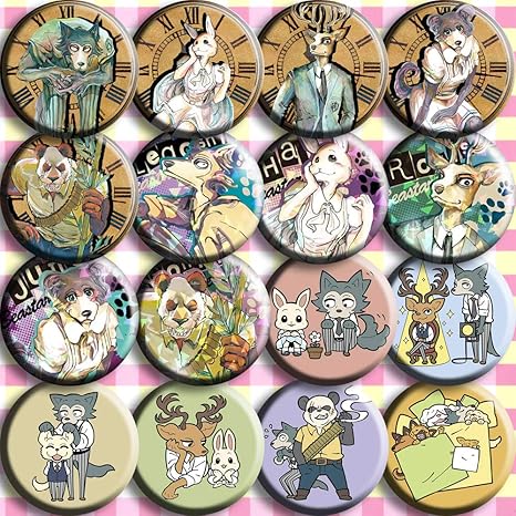 Amazon 16種パターン ビースターズ レゴシ ルイ ハル ジュノ ゴウヒン ジャック コスプレバッジ Beastars Cosplay Badge 仮装用 コスプレ小物 小道具 58mm All 16 コスプレ 仮装 通販