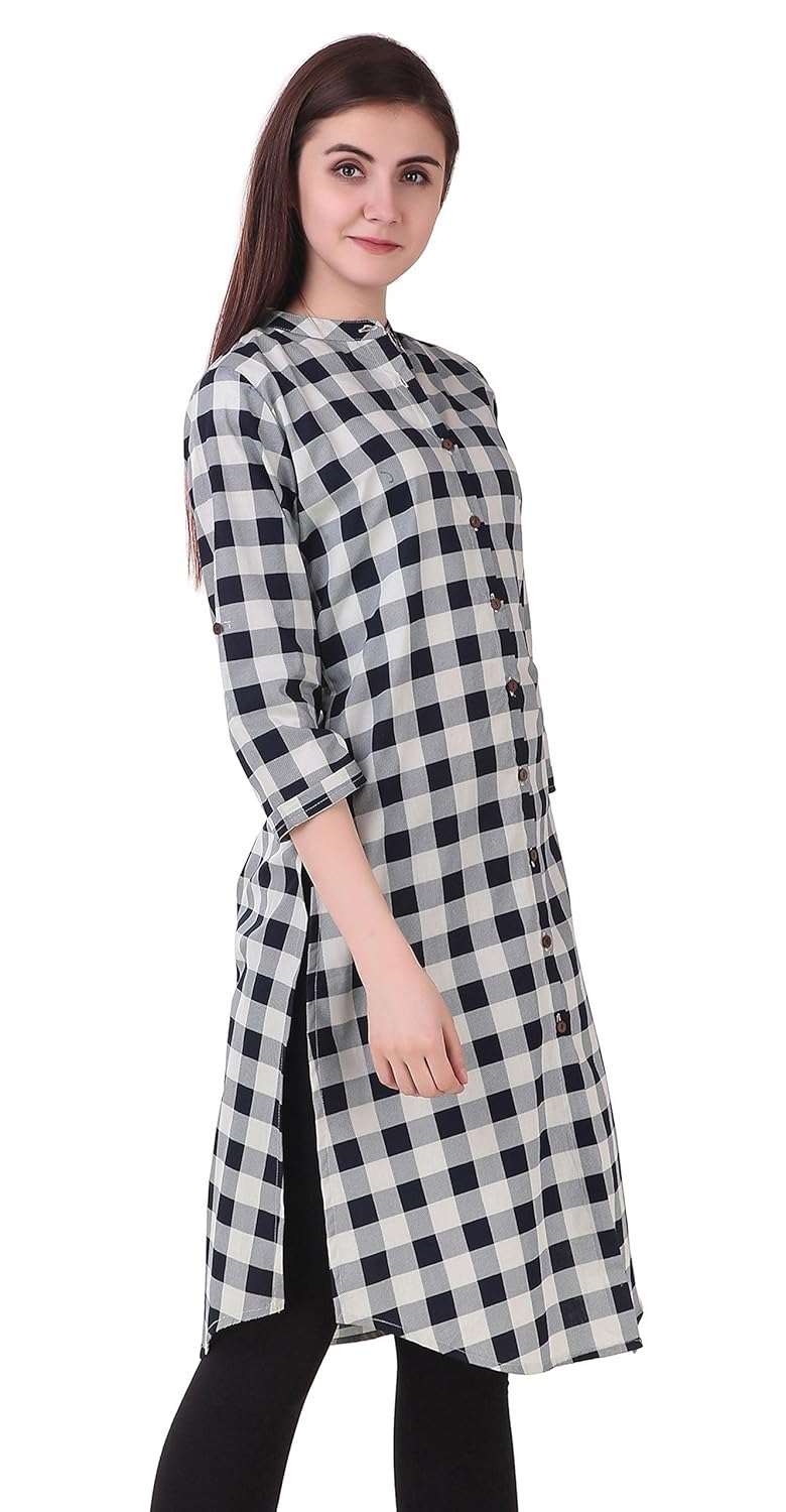 nxtskin cotton printed straight women kurti