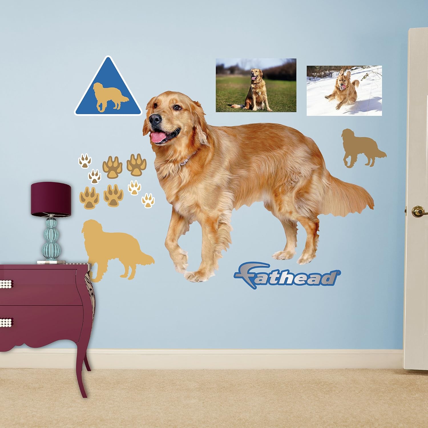 FATHEAD Golden Retriever Real Big Wall Decor Home & Kitchen