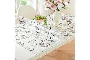 LovePads Floral Table Protector 40 x 66 Inch, 2mm Thick Plastic Table Cover, Waterproof Vinyl Tablecloth Rectangular Desk Protector Mat for Kitchen, Dining Room & Coffee Tabletop