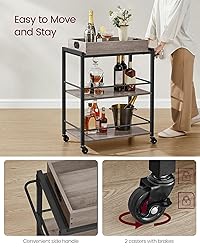 VASAGLE Kitchen Serving Cart with Removable