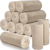 Buryeah 12 Pcs Flannel Fleece Throw Blanket Bulk 50 x 60 Inch Wedding Throw Blanket 3D Jacquard Grid Design Soft for Couch Sofa Chair Donation Homeless Gift (Khaki)