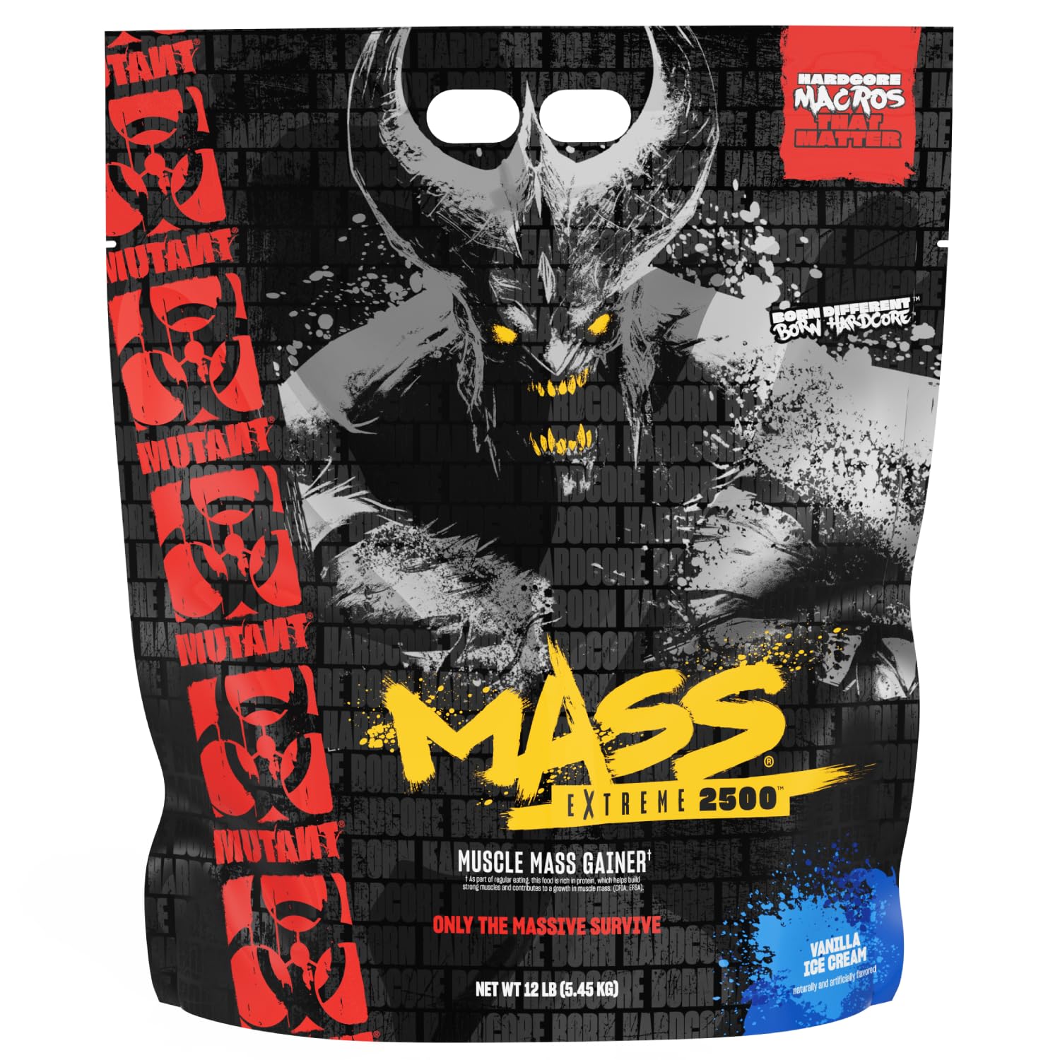 MUTANT Mass Extreme 2500 Gainer | Whey Protein Powder | Build Muscle Size and Strength | High Density Clean Calories | 5450 g | Vanilla Ice Cream