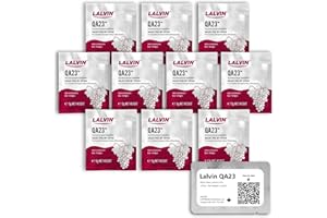 Lalvin QA23 Wine Yeast (10 Pack) - Make Wine Cider Mead Kombucha At Home - 5 g Sachets - Saccharomyces cerevisiae - Sold by CAPYBARA Distributors Inc.