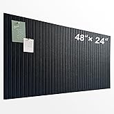 Large Cork Board for Office, 8 Pack Felt Wall Tiles with Slat Wall Paneling and Safe Removable Adhesive Tabs, Felt Bulletin B