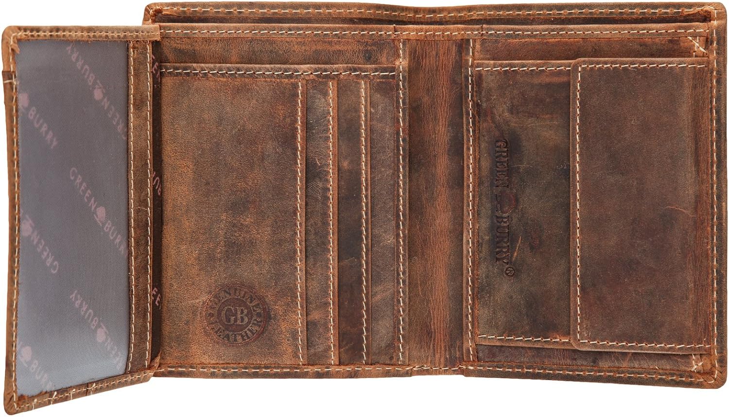 Greenburry Vintage boar wallet leather 9.5 cm, Brown - Image 3