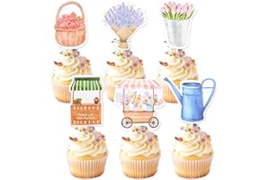 LaVenty 24 PCS She's Off the Market Cupcake Topper Farmers Market Bridal Shower Cake Decor Off the Market Decorations Farm fo
