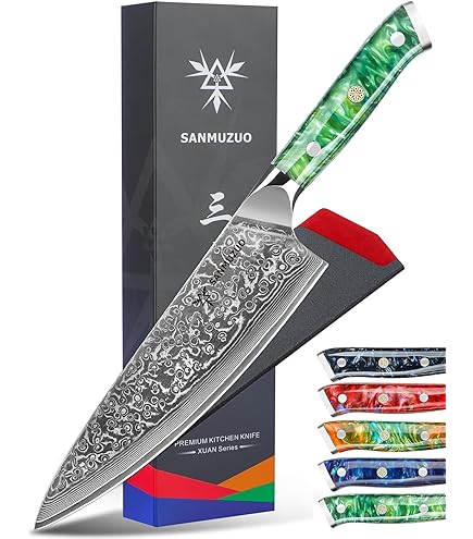 Amazon.com: SANMUZUO Santoku Knife - 7 inch - Xuan Series - VG10