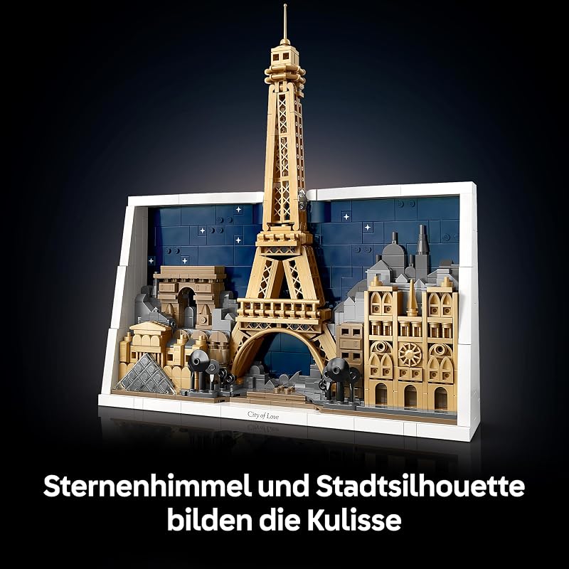 Architecture Paris – Stadt der Liebe 3D Puzzle - Wanddeko als Bastelset zum Bauen - DIY Set Erwachsene mit Pariser Wahrzeichen wie Miniatur Eiffelturm - Geschenk für Männer und Frauen - 21064