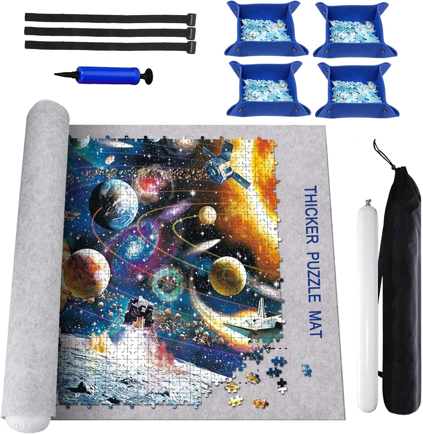 Puzzle Mat Roll Up 2000 Pieces, Puzzle Sorting Trays x 4, Puzzle Roll Up Mat Puzzle Saver Jigsaw Puzzle Mat Puzzle Board Mat Puzzle Mats Puzzle Mat 1000 Pieces Puzzle Mat Roll Up: Toys & Games