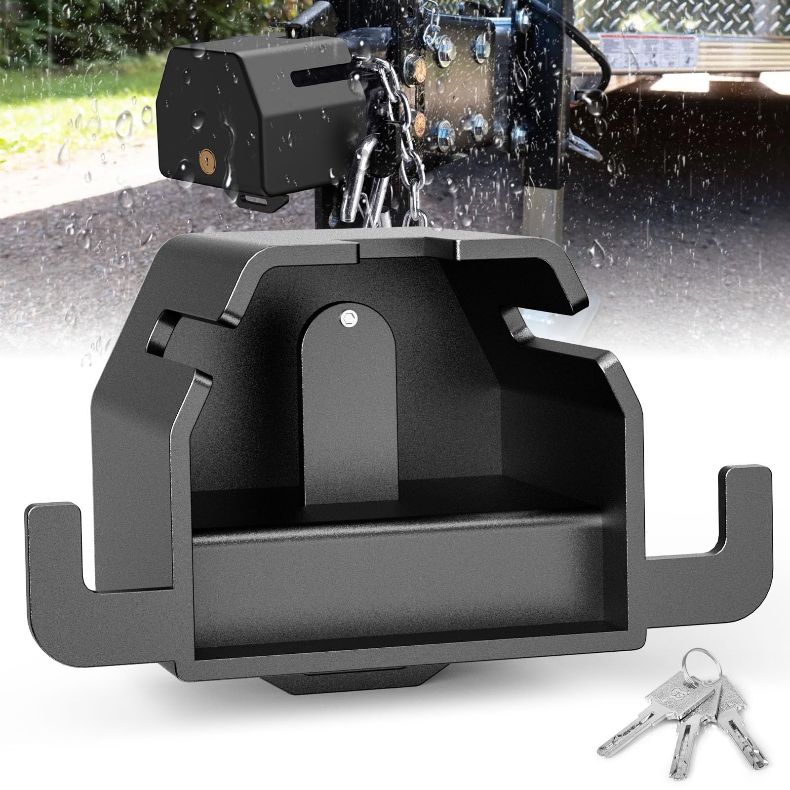 Photo 1 of NenNicht Trailer Hitch Lock, Anti Theft Trailer Coupler Lock Fits 1-7/8", 2" and 2-5/16"-Inch, Heavy Duty Trailer Lock for Maximum Safety and Protection, Camper Accessories for Travel Trailers Rvs