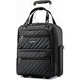 LUGGEX Underseat Carry On Luggage with Wheels, UDK Stylish Lightweight Under Seat Luggage, Soft Sided Personal Item Suitcase for Short Trip (UX-Core, All Black, 16 Inch)