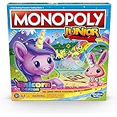 Monopoly Junior: Unicorn Edition Board Game | Magical-Themed Indoor Family Game | 2 to 4 Players | Preschool Games | Kids Gifts | Ages 5 and Up (Amazon Exclusive)