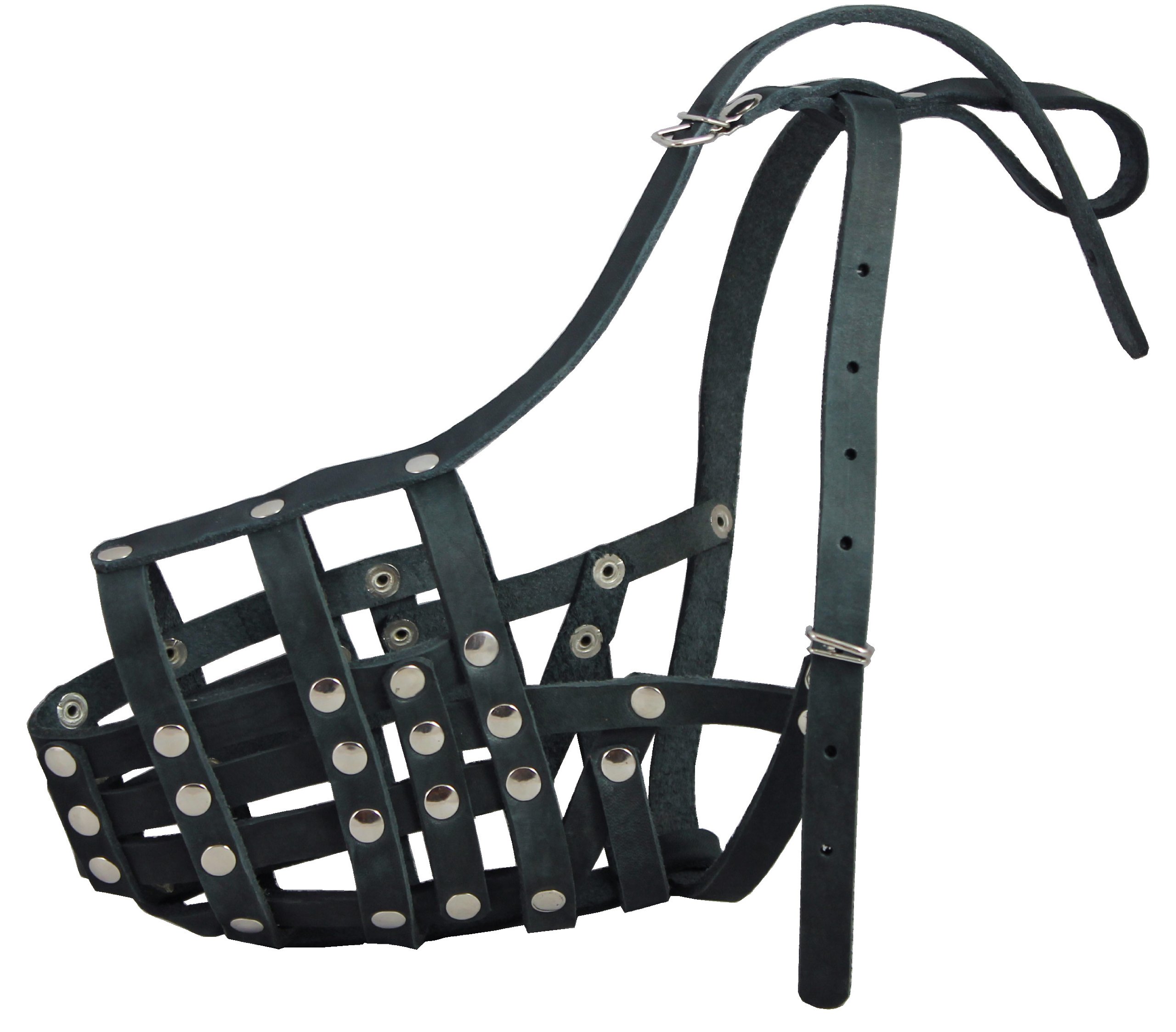 Secure Genuine Leather Mesh Dog Basket Muzzle - Doberman Male, (Circumference 12", Snout Length 4.5")