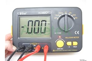 AideTek VC480C Precision Milliohm Meters 4 Wire Kelvin Clip 0 Adjust Large LCD Backlit LCD Data Hold Manual Zero Display Adjust with Calibration Certificate