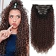 LACE PLUS Clip In Curly Hair Extensions - 140G 7Pcs #33 auburn Synthetic Clip in Hair Extensions Jerry Curly Hair Extensions for Black Women clip in extensions Hairpieces (T1B/33# 24 Inch)(Pack of 7)