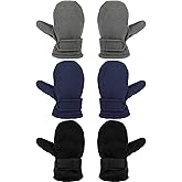 3 Pairs Baby Toddler Winter Mittens Warm Fleece Kids Mittens Baby Snow Skiing Gloves for Boys and Girls Aged 2-4 Years